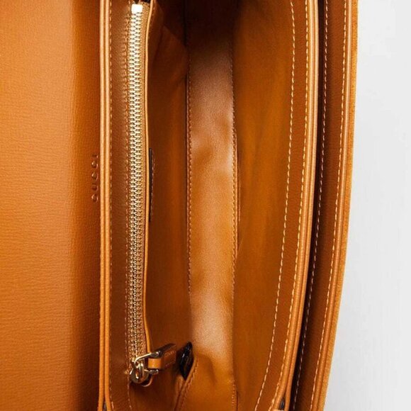 Gucci Light Brown Suede and Shearling Horsebit 1955 Small Bag - Picture 8 of 11